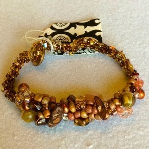 FINAL SALE PRICE CL Designs Crocheted Crystal Embellished Bracelet